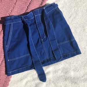 Blue Mini Skirt w/belt